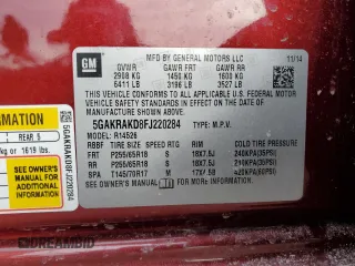 2015 Buick Enclave Convenience with VIN 5GAKRAKD8FJ220284, listed as a Copart auction lot 47239865 with 166,810 mi miles and Non Repairable. Bid and sale history available at carsss.com. Image 14.