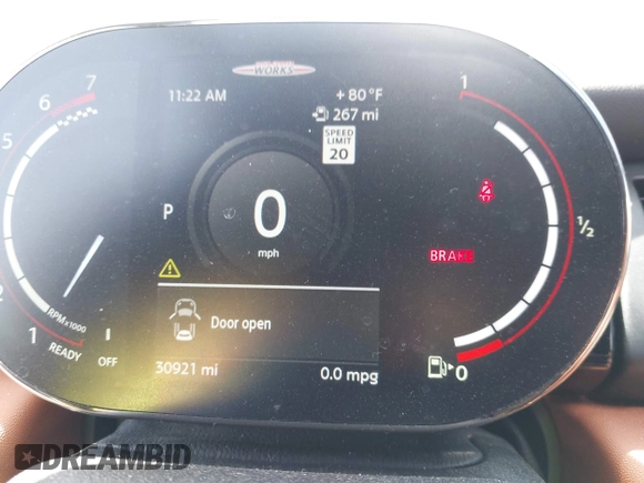 2021 MINI Convertible with VIN WMWWJ9C0XM3M07302, listed as a IAAI auction lot 42027854 with 30,921 mi miles and . Bid and sale history available at DreamBid. Image 7.