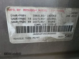 2012 Mitsubishi Lancer ES with VIN JA32U2FU4CU606660, listed as a Copart auction lot 54838245 with 229,604 mi miles and Salvage Title. Bid and sale history available at carsss.com. Image 12.