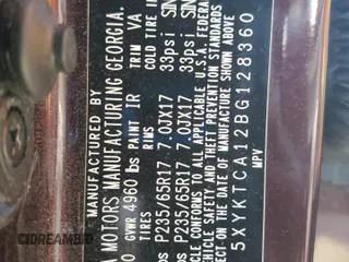 2011 Kia Sorento LX with VIN 5XYKTCA12BG128360, listed as a Copart auction lot 54134255 with 110,535 mi miles and Salvage Title. Bid and sale history available at DreamBid. Image 14.