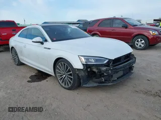 2018 Audi A5 Premium Plus with VIN WAUPNAF54JA000990, listed as a IAAI auction lot 41277650 with 95,252 mi miles and . Bid and sale history available at DreamBid. Image 1.