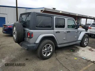 2020 Jeep Wrangler Unlimited Sahara with VIN 1C4HJXEN8LW181508, listed as a Copart auction lot 60907555 with 85,343 mi miles and Salvage title. Bid and sale history available at DreamBid. Image 3.