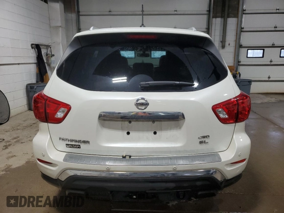 2017 Nissan Pathfinder SL with VIN 5N1DR2MMXHC621655, listed as a Copart auction lot 57874865 with 121,926 mi miles and Salvage title. Bid and sale history available at DreamBid. Image 6.