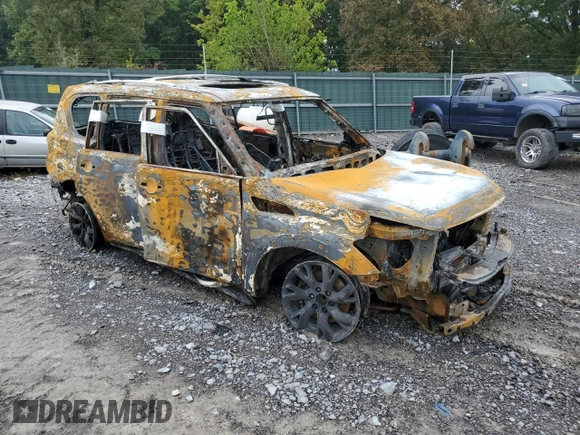 2011 Infiniti QX56 7-passenger with VIN JN8AZ2NF0B9501430, listed as a Copart auction lot 73042044 with 0 mi miles and Salvage Title. Bid and sale history available at carsss.com. Image 4.