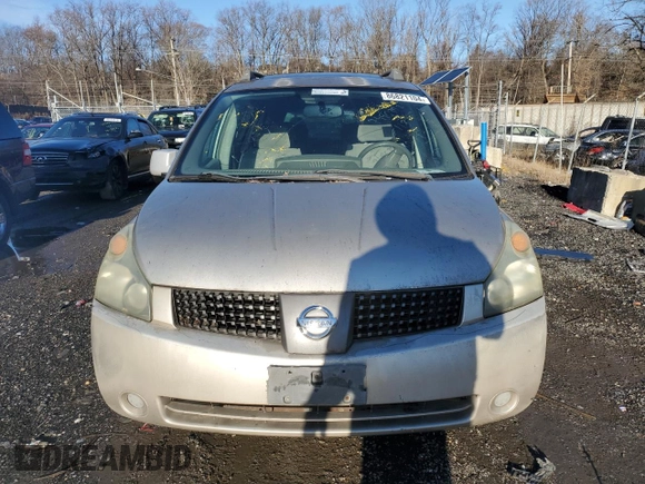 2005 Nissan Quest SL with VIN 5N1BV28U75N106612, listed as a Copart auction lot 86821104 with 0 mi miles and Salvage Title. Bid and sale history available at carsss.com. Image 5.