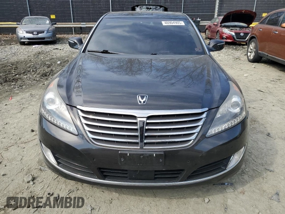 2015 Hyundai Equus Signature with VIN KMHGH4JH0FU094641, listed as a Copart auction lot 46904905 with 124,190 mi miles and Salvage Title. Bid and sale history available at DreamBid. Image 5.