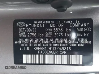 2012 Hyundai Equus Signature with VIN KMHGH4JH1CU049316, listed as a IAAI auction lot 41783497 with 80,331 mi miles and . Bid and sale history available at DreamBid. Image 9.