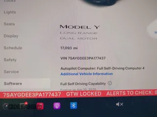 2023 Tesla Model Y Long Range with VIN 7SAYGDEE3PA177437, listed as a IAAI auction lot 41813483 with 17,093 mi miles. Bid and sale history available at carsss.com. Image 16.