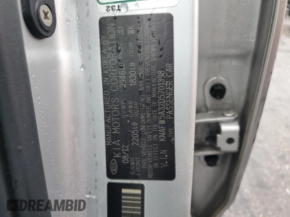 2013 Kia Forte SX с VIN KNAFW5A32D5701398, выставлен на аукционе Copart как лот 59786385 с пробегом 95 607 миль миль и Списание • Salvage title. История ставок и продаж доступна на DreamBid. Изображение 12.
