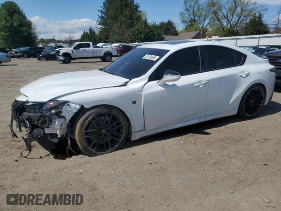 2023 Lexus IS 500 F Sport Performance with VIN JTHAP1D25P5003652, listed as a Copart auction lot 53134665 with 17,844 mi miles and Salvage title. Bid and sale history available at DreamBid. Image 1.
