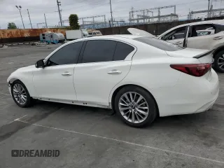 2021 Infiniti Q50 3.0t LUXE with VIN JN1EV7BP2MM706933, listed as a Copart auction lot 50794215 with 74,227 mi miles and Salvage Title. Bid and sale history available at carsss.com. Image 2.
