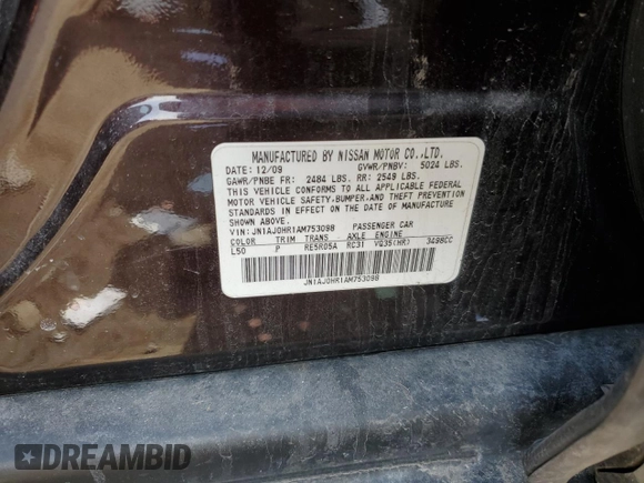 2010 Infiniti EX Journey z VIN JN1AJ0HR1AM753098, wystawiony jako Copart lot #50184885 z przebiegiem 114 220 mil mil oraz Czysty tytuł • Clean title. Historia ofert i sprzedaży dostępna na DreamBid. Obrazek 15.
