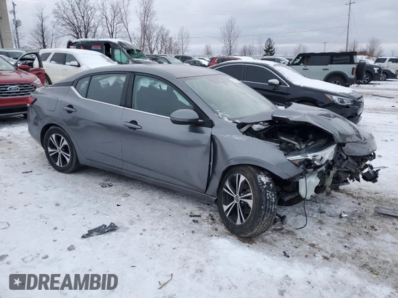 2021 Nissan Sentra SV with VIN 3N1AB8CVXMY284398, listed as a Copart auction lot 41612605 with 87,665 mi miles and Salvage Title. Bid and sale history available at carsss.com. Image 4.