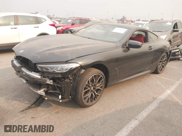2024 BMW 8 Series M850i xDrive with VIN WBABC4C01RCR35247, listed as a IAAI auction lot 41266501 with 2,416 mi miles. Bid and sale history available at carsss.com. Image 19.