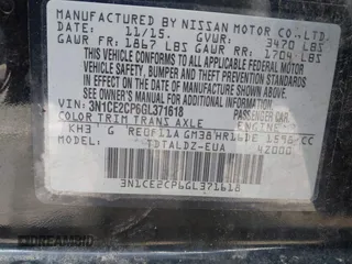 2016 Nissan Note SL with VIN 3N1CE2CP6GL371618, listed as a IAAI auction lot 41921616 with 89,721 mi miles and . Bid and sale history available at DreamBid. Image 9.