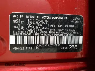 2018 Mitsubishi Outlander SE с VIN JA4AD3A33JZ039563, выставлен на аукционе Copart как лот 57807135 с пробегом 215 879 миль миль и Списание • Salvage title. История ставок и продаж доступна на DreamBid. Изображение 14.