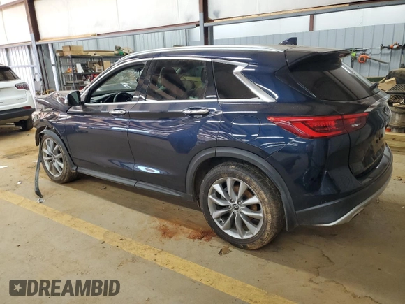 2019 Infiniti QX50 LUXE with VIN 3PCAJ5M18KF139072, listed as a Copart auction lot 46992375 with 39,313 mi miles and Salvage Title. Bid and sale history available at carsss.com. Image 2.
