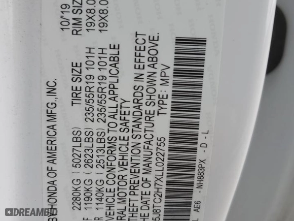 2020 Acura RDX w/Advance Pkg with VIN 5J8TC2H7XLL022755, listed as a Copart auction lot 81921734 with 112,489 mi miles and Salvage Title. Bid and sale history available at carsss.com. Image 15.