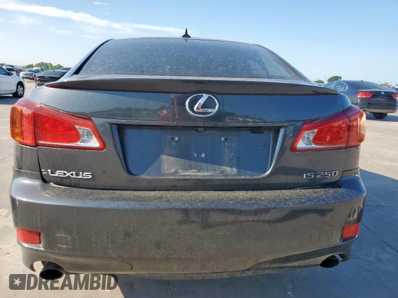 2010 Lexus IS 250 with VIN JTHBF5C21A2095741, listed as a Copart auction lot 58393055 with Not provided miles and Salvage title. Bid and sale history available at DreamBid. Image 6.