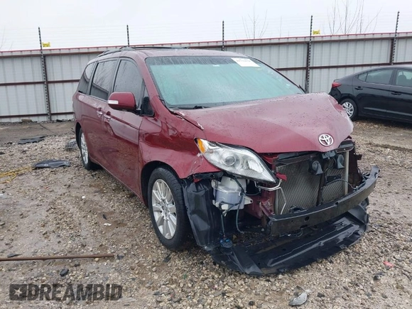 2014 Toyota Sienna XLE z VIN 5TDYK3DC9ES425398, wystawiony jako IAAI lot #41551678 z przebiegiem 224 667 mil mil oraz . Historia ofert i sprzedaży dostępna na DreamBid. Obrazek 1.