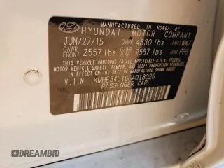 2016 Hyundai Sonata Hybrid Limited with VIN KMHE34L16GA018026, listed as a Copart auction lot 65356313 with 83,016 mi miles. Bid and sale history available at carsss.com. Image 15.