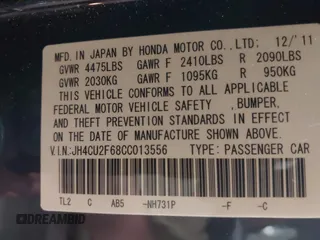 2012 Acura TSX Technology с VIN JH4CU2F68CC013556, выставлен на аукционе IAAI как лот 42407882 с пробегом 149 115 миль миль и . История ставок и продаж доступна на DreamBid. Изображение 9.