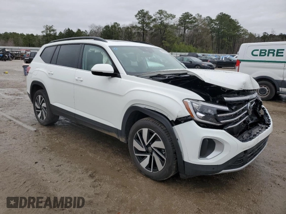 2025 Volkswagen Atlas SE z VIN 1V2JR2CA2SC522901, wystawiony jako Copart lot #44956845 z przebiegiem 1 591 mil mil oraz Szkoda całkowita • Salvage title. Historia ofert i sprzedaży dostępna na DreamBid. Obrazek 4.