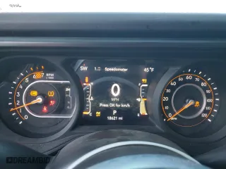 2024 Jeep Wrangler Sahara with VIN 1C4PJXEN9RW106174, listed as a Copart auction lot 43587335 with 18,621 mi miles and Salvage Title. Bid and sale history available at carsss.com. Image 9.