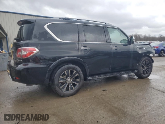 2020 Nissan Armada SL with VIN JN8AY2NC6L9617290, listed as a Copart auction lot 49095875 with 75,322 mi miles and Salvage Title. Bid and sale history available at carsss.com. Image 3.