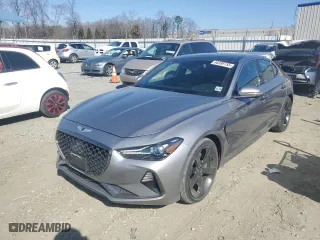 2020 Genesis G70 2.0T with VIN KMTG44LA2LU055496, listed as a Copart auction lot 46398155 with 32,402 mi miles and Salvage Title. Bid and sale history available at carsss.com. Image 1.