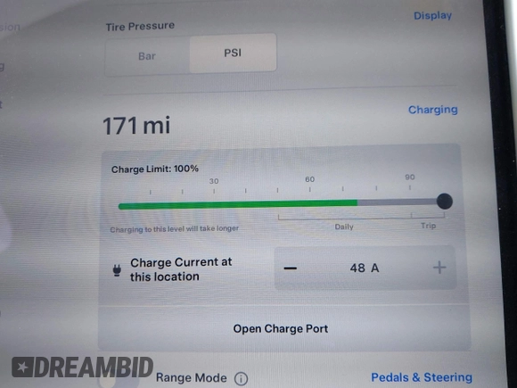 2017 Tesla Model S 100D with VIN 5YJSA1E28HF188981, listed as a IAAI auction lot 42010115 with 76,327 mi miles and . Bid and sale history available at DreamBid. Image 17.