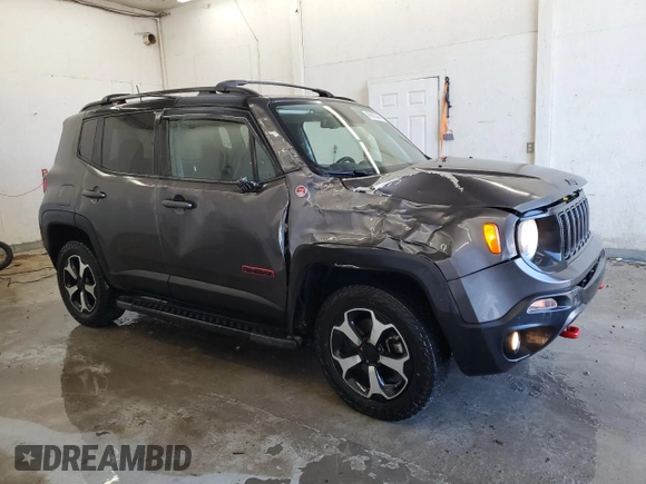 2019 Jeep Renegade Trailhawk z VIN ZACNJBC15KPJ98541, wystawiony jako Copart lot #46885945 z przebiegiem 78 416 mil mil oraz Szkoda całkowita • Salvage title. Historia ofert i sprzedaży dostępna na DreamBid. Obrazek 4.