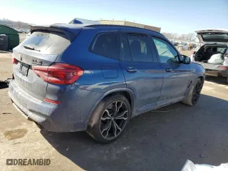 2020 BMW X3 M Competition with VIN 5YMTS0C08L9B18004, listed as a Copart auction lot 46493145 with 0 mi miles and Salvage Title. Bid and sale history available at carsss.com. Image 3.
