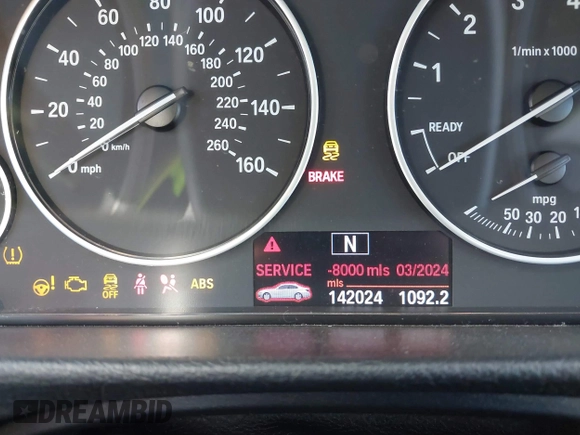 2012 BMW 3 Series 328i with VIN WBA3A5C5XCF345274, listed as a IAAI auction lot 41812072 with 142,024 mi miles. Bid and sale history available at carsss.com. Image 7.