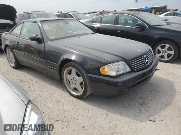 1999 Mercedes-Benz SL-Class with VIN WDBFA68F0XF177818, listed as a Copart auction lot 75025494 with 0 mi miles and Salvage Title. Bid and sale history available at carsss.com. Image 4.