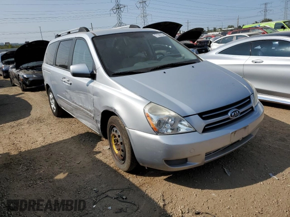 2007 Kia Sedona EX with VIN KNDMB233876108371, listed as a Copart auction lot 71360184 with 199,487 mi miles and Salvage Title. Bid and sale history available at carsss.com. Image 4.