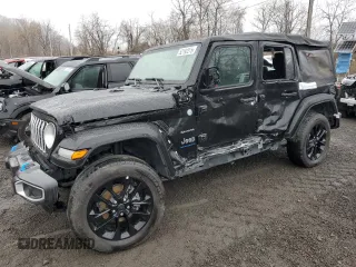 2024 Jeep Wrangler Sahara with VIN 1C4RJXP60RW257385, listed as a Copart auction lot 52192275 with 20,899 mi miles and Salvage Title. Bid and sale history available at DreamBid. Image 1.