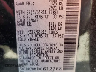 2019 Nissan Pathfinder SL z VIN 5N1DR2MM3KC612268, wystawiony jako Copart lot #56787195 z przebiegiem 138 267 mil mil oraz Nie do naprawy • Non repairable. Historia ofert i sprzedaży dostępna na DreamBid. Obrazek 14.