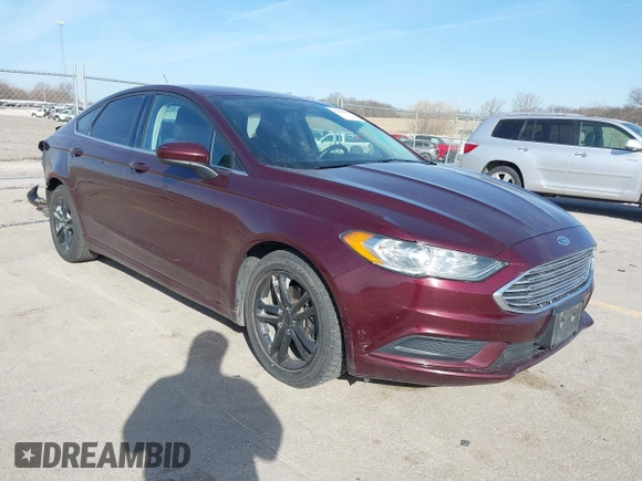 2018 Ford Fusion SE with VIN 3FA6P0HD8JR180882, listed as a IAAI auction lot 41816022 with 192,050 mi miles. Bid and sale history available at carsss.com. Image 1.