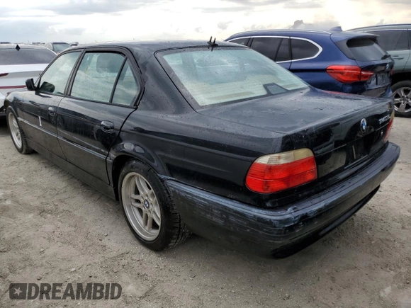 2001 BMW 7 Series 740iL with VIN WBAGH834X1DP25164, listed as a Copart auction lot 77939404 with 0 mi miles and Non Repairable. Bid and sale history available at carsss.com. Image 2.