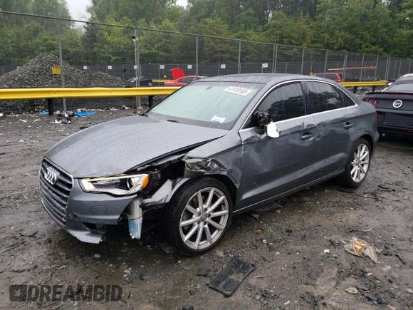 2015 Audi A3 1.8T Premium Plus with VIN WAUCCGFF2F1128698, listed as a Copart auction lot 61918183 with 57,605 mi miles. Bid and sale history available at carsss.com. Image 1.