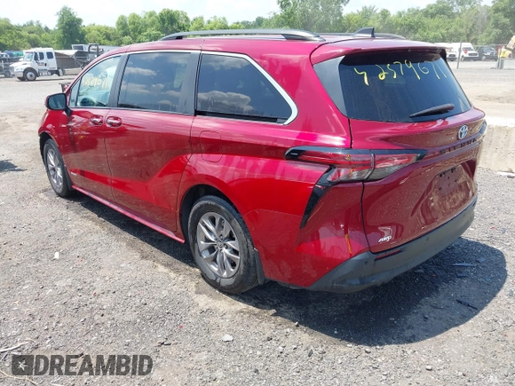 2021 Toyota Sienna XLE with VIN 5TDYSKFC5MS018541, listed as a IAAI auction lot 42579671 with 86,949 mi miles and . Bid and sale history available at DreamBid. Image 3.