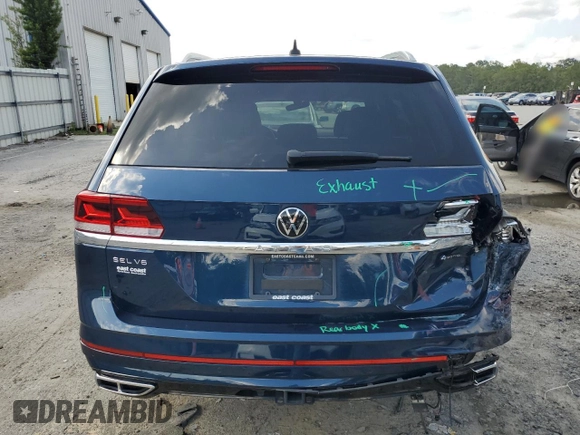 2023 Volkswagen Atlas SEL Premium R-Line with VIN 1V2FR2CA3PC509670, listed as a Copart auction lot 58754925 with 74,874 mi miles and Salvage title. Bid and sale history available at DreamBid. Image 6.