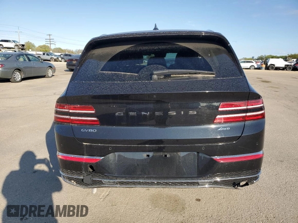 2025 Genesis GV80 Standard with VIN KMUHFESB6SU236741, listed as a Copart auction lot 53911785 with 1,203 mi miles and Salvage Title. Bid and sale history available at DreamBid. Image 6.