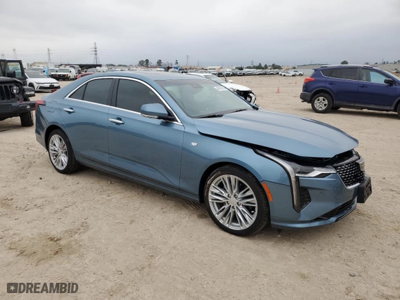 2024 Cadillac CT4 Premium Luxury with VIN 1G6DB5RL3R0100549, listed as a Copart auction lot 46060105 with 11,073 mi miles and Salvage Title. Bid and sale history available at carsss.com. Image 4.