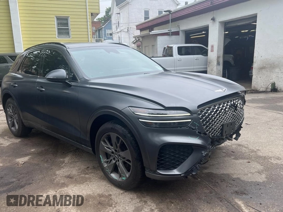 2022 Genesis GV70 Sport with VIN KMUMCDTC6NU028274, listed as a Copart auction lot 61770155 with 46,523 mi miles and Salvage title. Bid and sale history available at DreamBid. Image 1.