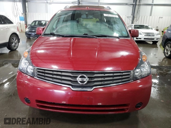 2007 Nissan Quest S with VIN 5N1BV28U17N139012, listed as a Copart auction lot 75817914 with 162,352 mi miles and Salvage Title. Bid and sale history available at carsss.com. Image 5.
