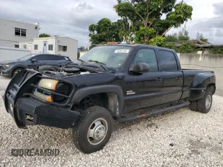 2005 Chevrolet Silverado 3500 DRW LT with VIN 1GCJK33265F908745, listed as a Copart auction lot 76309194 with 214,080 mi miles and Salvage Title. Bid and sale history available at carsss.com. Image 1.