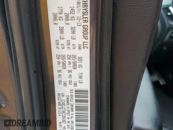 2014 Dodge Durango R/T z VIN 1C4SDJCT0EC354387, wystawiony jako Copart lot #41760615 z przebiegiem 130 231 mil mil oraz Czysty tytuł • Clean title. Historia ofert i sprzedaży dostępna na DreamBid. Obrazek 14.