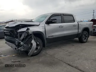 2019 Ram 1500 Rebel with VIN 1C6SRFLT5KN722858, listed as a Copart auction lot 59626745 with 91,305 mi miles and Salvage title. Bid and sale history available at DreamBid. Image 1.